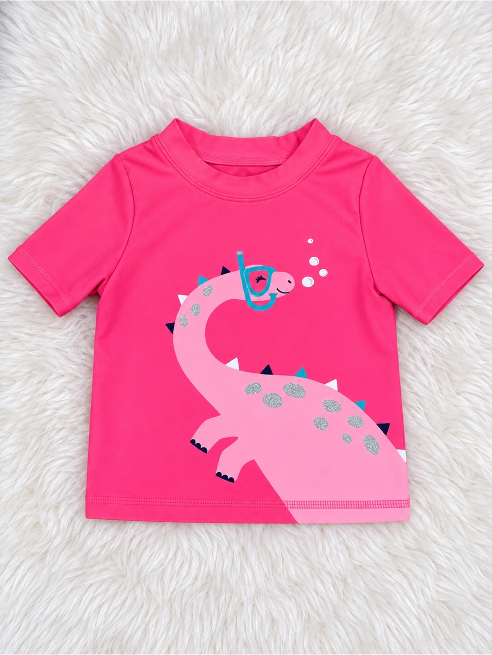 Carter's Hot Pink Dino Snorkel Rash Guard